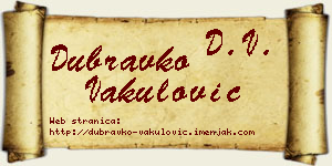 Dubravko Vakulović vizit kartica